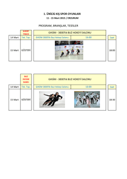 1. &Uuml;NİLİG KIŞ SPOR OYUNLARI PROGRAM, BRANŞLAR, TESİSLER