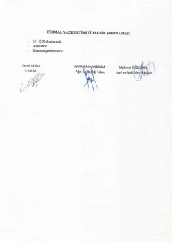 Ihaleler/TERMAL YAZICI TEKNİK ŞARTNAMESİ