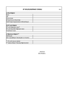 Ek 2:BT Bilgilendirme Formu