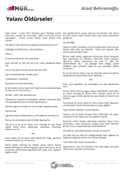 Yalanı Öldürseler