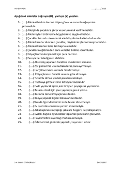 10.03.15 Hayat Bil. B Teması Doğru yanlış