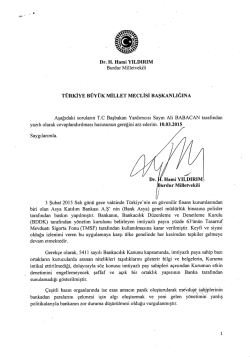 türkiye büyük millet meclisi başkanlığına