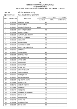 13.Grup - Eskişehir Osmangazi &Uuml;niversitesi Eğitim Fak&uuml;ltesi