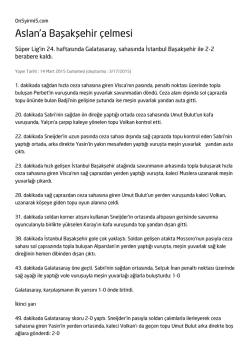 Aslan`a Başakşehir &ccedil;elmesi