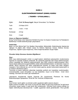 KURS 4 ELEKTRON&Ouml;ROMYOGRAFİ (ENMG) KURSU ( TEORİK +
