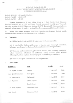 18 Mart Şehitler G&uuml;n&uuml; - Kuşadası Kaymakamlığı