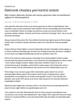 Elektronik cihazlara yeni kontrol sistemi