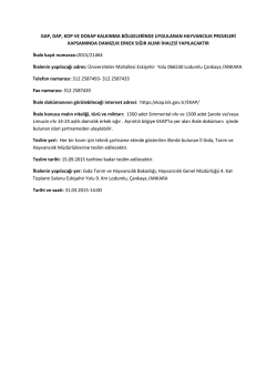 ihale duyurusu - TC Gıda Tarım ve Hayvancılık Bakanlığı