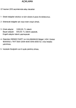 a&ccedil;ıklama - Merkez Parti İstanbul