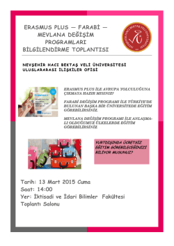 ERASMUS PLUS &mdash; FARABİ - Nevşehir Hacı Bektaş Veli &Uuml;niversitesi