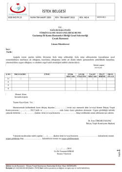 İSTEK BELGESİ - &Ccedil;ocuk Hastanesi