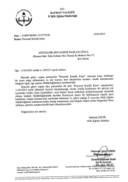 T.c. BATMAN vALİLİĞİ iı Miııi Eğitim M&uuml;d&uuml;rl&uuml;ğ&uuml;