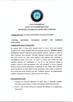 100. yılında &Ccedil;anakkale Zaferi Afiş Yarışması Duyurusu