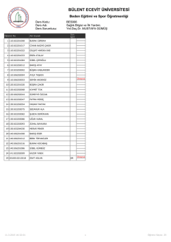 Şube 3 - B&uuml;lent Ecevit &Uuml;niversitesi Beden Eğitimi ve Spor Y&uuml;ksek