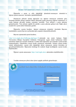 NİĞDE &Uuml;NİVERSİTESİ E POSTA VE ŞİFRE İŞLEMLERİ &Ouml;ğrenciler e