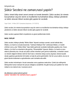 Ş&uuml;k&uuml;r Secdesi ne zaman,nasıl yapılır?