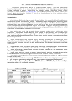 Muş Alparslan &Uuml;niversitesi Rekt&ouml;rl&uuml;ğ&uuml;nden &Ouml;ğretim &Uuml;yesi İlanı
