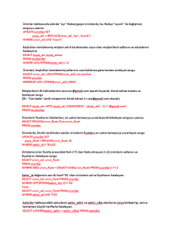 &Uuml;r&uuml;nler tablosunda adında &ldquo;ayrı&rdquo; i`Fadesi ge&ccedil;en &uuml;r&uuml;nlerde, bu i`Fade`ııi