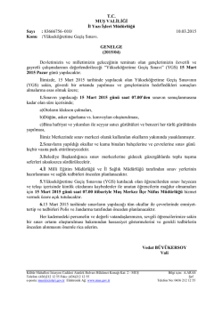 T.C. MUŞ VALİLİĞİ İl Yazı İşleri M&uuml;d&uuml;rl&uuml;ğ&uuml; Sayı : 83666756&ndash;010