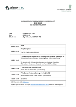 humboldt vakfı burs ve araştırma destekleri bilgi g&uuml;n&uuml;