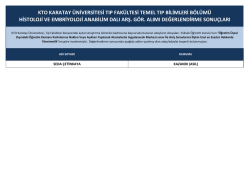Histoloji ve Embriyoloji Ana Bilim Dalı değerlendirme sonucu i&ccedil;in