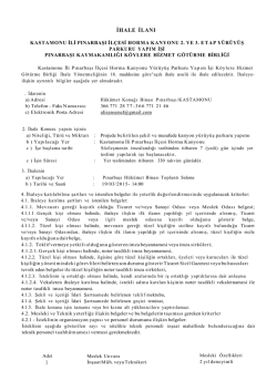 Ek - 1 : Pınarbaşı K&ouml;ylere Hizmet G&ouml;t&uuml;rme Birliği İhale İl&acirc;nı