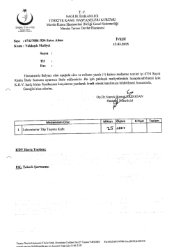ilan ve teknik şartname - Tarsus Devlet Hastanesi