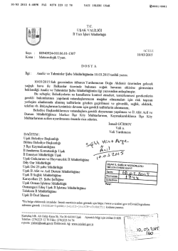 UŞAK VALİLİĞİ - Uşak İl Sağlık M&uuml;d&uuml;rl&uuml;ğ&uuml;