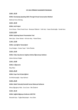 ETZ 2015 &Ouml;ĞRENCİ AKADEMİSİ PROGRAMI 10.00