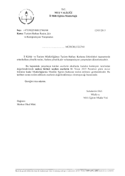 MUS VALlLlGI il Mim Egitim Mudurlugu SaYl : 47339225/880
