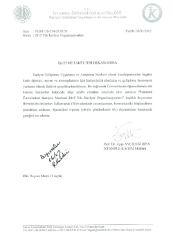 2015 Yılı Kariyer Organizasyonları Hk. - İşletme Fak&uuml;ltesi