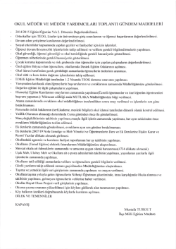 OKUL M&Uuml;D&Uuml;RVE M&Uuml;D&Uuml;R YARDIMCILARI TOPLANTI GCrNDEM