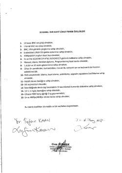 Kamera Kayıt Cih. Teknik Şartname