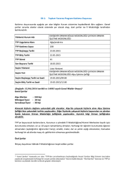 EK-1: Toplum Yararına Program Katılımcı Duyurusu Katılımcı