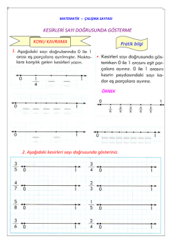 KESİRLERİ SAYI DOĞRUSUNDA G&Ouml;STERME