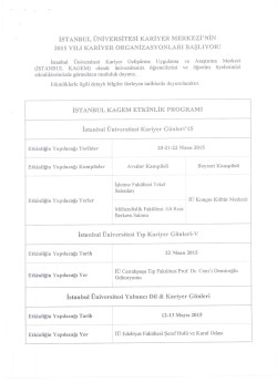 İSTANBUL &Uuml;NİVERSİTESİ 2015 YILI KARİYER ORGANİZASYONLARI
