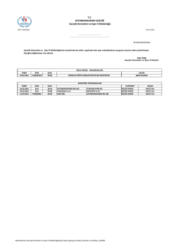 05.03.2015 05.03.2015 Tarihli Haftalık Salon Programı