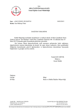 Son Mektup Filmi Bakanlık Yazısı