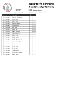Şube 6 - B&uuml;lent Ecevit &Uuml;niversitesi Beden Eğitimi ve Spor Y&uuml;ksek