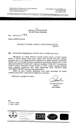 İş Birliği Protokolü - erzurum - aşkale ilçe millî eğitim müdürlüğü
