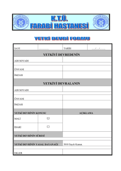 16. Yetki Devri Formu