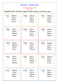 MATEMATİK &ndash; &Ccedil;ALIŞMA SAYFASI