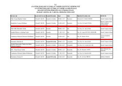 2014-2015 bahar yarıyılı (ıı. yarıyıl) derslik çizelgesi