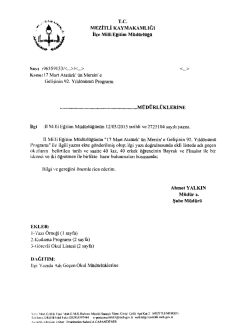 İl&ccedil;e Milli Eğitim M&uuml;d&uuml;rl&uuml;ğ&uuml; Yazısı - mersin