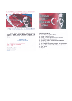 12 MART İSTİKLaL MARŞI`NIN KABULÜ VE MEHMET AıuF ERsoy