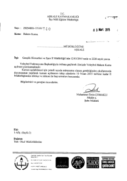 Hakem Kursu - erzurum - aşkale il&ccedil;e mill&icirc; eğitim m&uuml;d&uuml;rl&uuml;ğ&uuml;