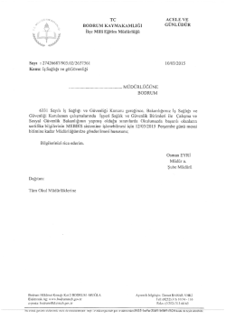 İş Sağlığı ve Güvenliği Sertifikaları Hk. 10.03.2015 14:06