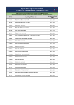 Sağlıkta Kalite Değerlendirmeleri 2014 16