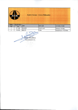 Taşra Teşkilatı Çevre Mühendisi