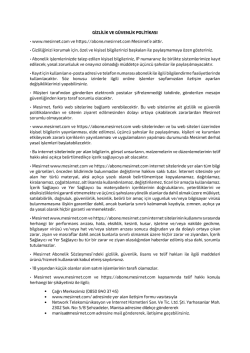Gizlilik ve G&uuml;venlik